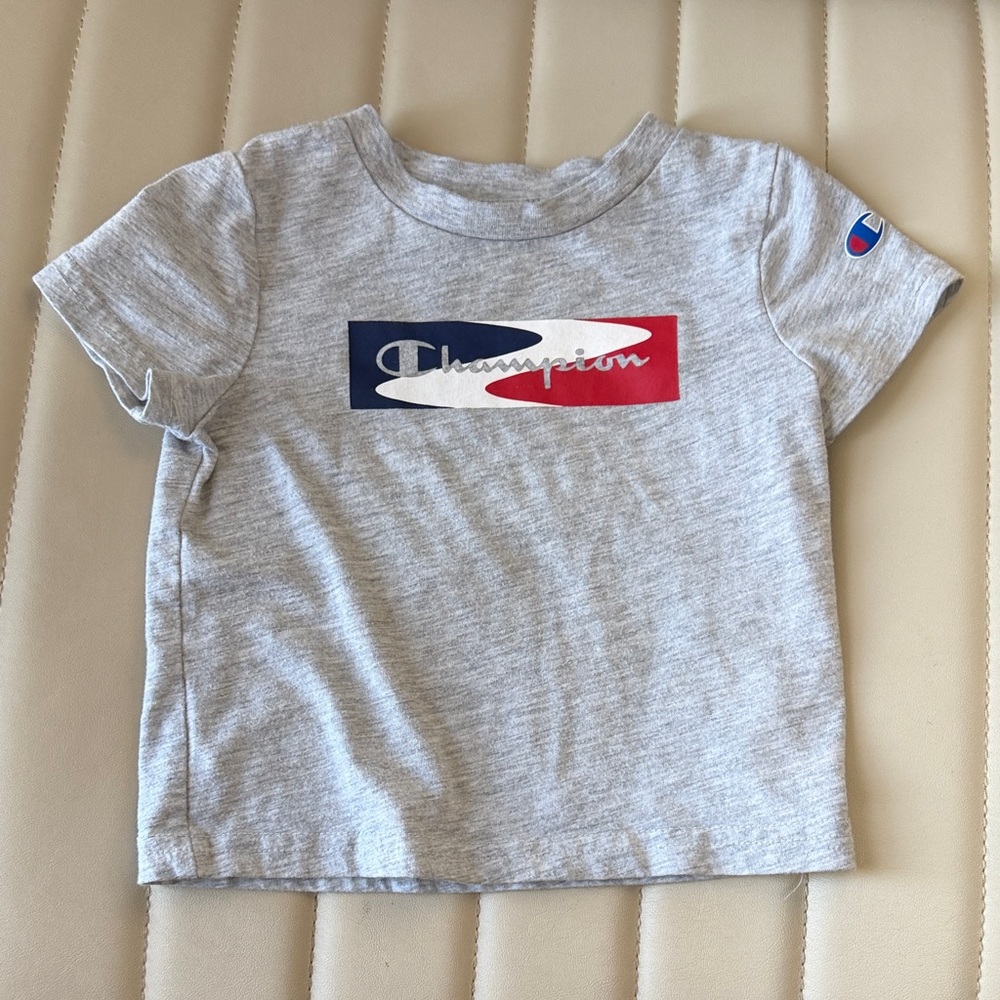 Champion Kids T-Shirt with Red, White, and Blue Logo